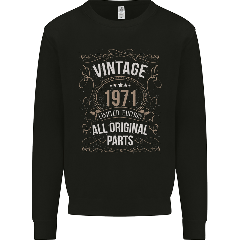 52nd Birthday Limited Edition 1971 Mens Sweatshirt Jumper Black