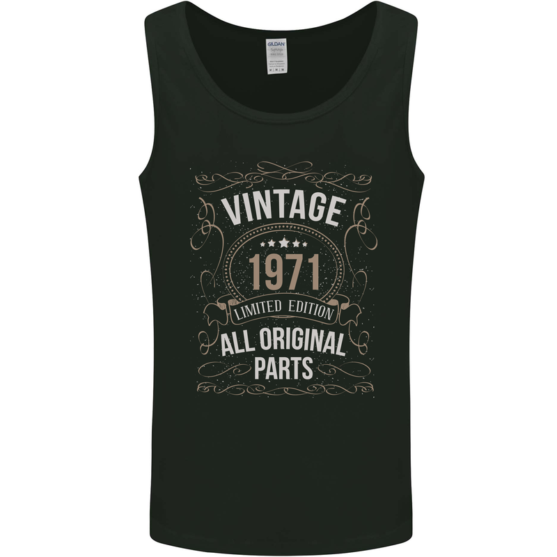 52nd Birthday Limited Edition 1971 Mens Vest Tank Top Black