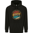 52nd Birthday  Vintage Made In 1971 Mens 80% Cotton Hoodie Black