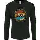 52nd Birthday  Vintage Made In 1971 Mens Long Sleeve T-Shirt Black