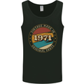 52nd Birthday  Vintage Made In 1971 Mens Vest Tank Top Black