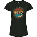 53rd Birthday  Vintage Made In 1970 Womens Petite Cut T-Shirt Black