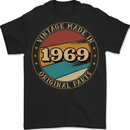 54th Birthday  Vintage Made In 1969 Mens T-Shirt 100% Cotton BLACK