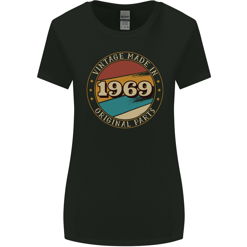 54th Birthday  Vintage Made In 1969 Womens Wider Cut T-Shirt Black