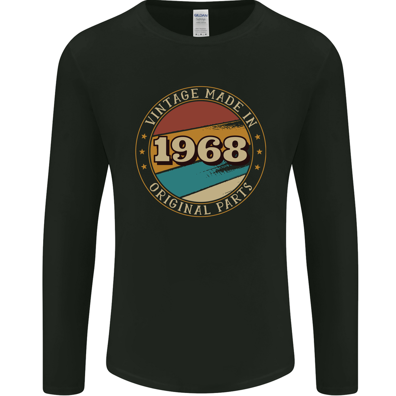 55th Birthday  Vintage Made In 1968 Mens Long Sleeve T-Shirt Black