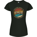 55th Birthday  Vintage Made In 1968 Womens Petite Cut T-Shirt Black