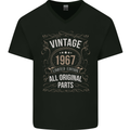 56th Birthday Limited Edition 1967 Mens V-Neck Cotton T-Shirt Black
