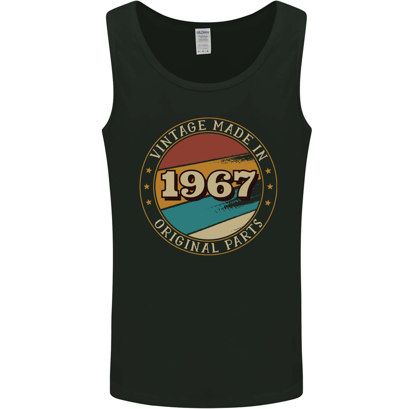 56th Birthday  Vintage Made In 1967 Mens Vest Tank Top Black