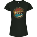 56th Birthday  Vintage Made In 1967 Womens Petite Cut T-Shirt Black