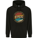 57th Birthday  Vintage Made In 1966 Mens 80% Cotton Hoodie Black