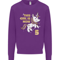 5 Year Old Birthday Girl Magical Unicorn 5th Kids Sweatshirt Jumper Purple