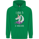 5 Year Old Birthday Magical Unicorn 5th Childrens Kids Hoodie Irish Green