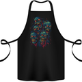 5 Zombie Skulls Halloween Cotton Apron 100% Organic Black