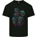5 Zombie Skulls Halloween Kids T-Shirt Childrens Black