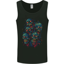 5 Zombie Skulls Halloween Mens Vest Tank Top Black