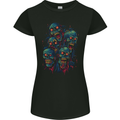 5 Zombie Skulls Halloween Womens Petite Cut T-Shirt Black