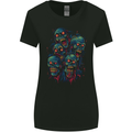 5 Zombie Skulls Halloween Womens Wider Cut T-Shirt Black