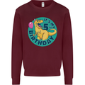 5th Birthday Dinosaur T-Rex 5 Year Old Kids Sweatshirt Jumper Maroon