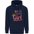 5th Birthday Girl 5 Year Old Princess Childrens Kids Hoodie Navy Blue