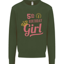 5th Birthday Girl 5 Year Old Princess Kids Sweatshirt Jumper Forest Green