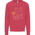 5th Birthday Girl 5 Year Old Princess Kids Sweatshirt Jumper Heliconia