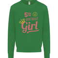 5th Birthday Girl 5 Year Old Princess Kids Sweatshirt Jumper Irish Green