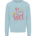 5th Birthday Girl 5 Year Old Princess Kids Sweatshirt Jumper Light Blue