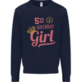 5th Birthday Girl 5 Year Old Princess Kids Sweatshirt Jumper Navy Blue