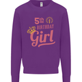5th Birthday Girl 5 Year Old Princess Kids Sweatshirt Jumper Purple