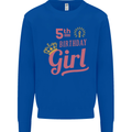 5th Birthday Girl 5 Year Old Princess Kids Sweatshirt Jumper Royal Blue