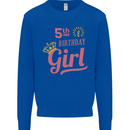 5th Birthday Girl 5 Year Old Princess Kids Sweatshirt Jumper Royal Blue