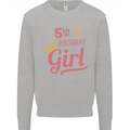 5th Birthday Girl 5 Year Old Princess Kids Sweatshirt Jumper Sports Grey