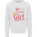 5th Birthday Girl 5 Year Old Princess Kids Sweatshirt Jumper White