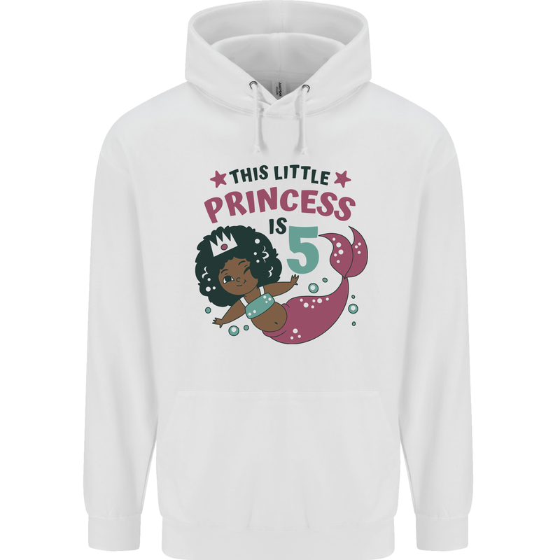 5th Mermaid Birthday 5 Year Old Childrens Kids Hoodie White