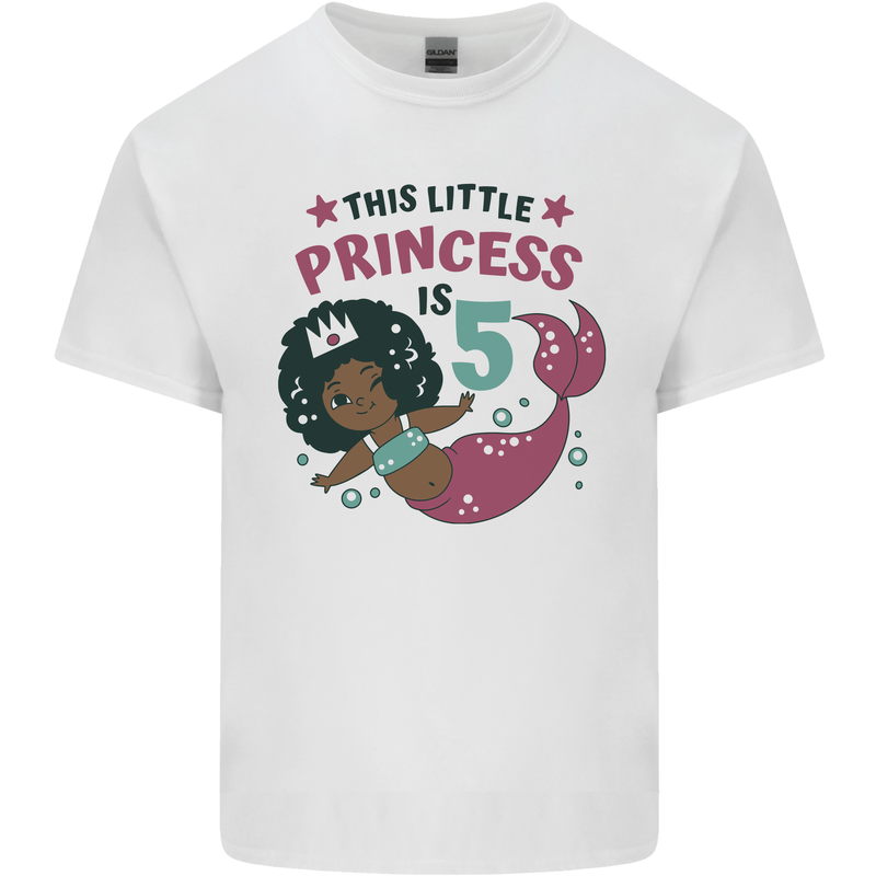 5th Mermaid Birthday 5 Year Old Kids T-Shirt Childrens White