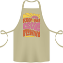 60s Keep the Love Flowing Funny Hippy Peace Cotton Apron 100% Organic Khaki