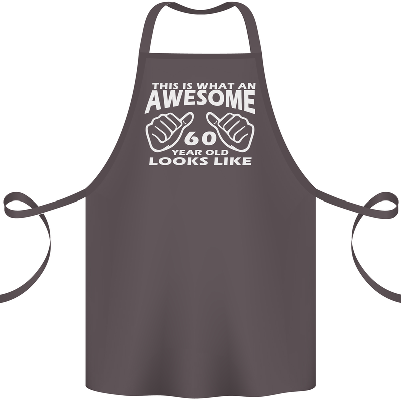 60th Birthday 60 Year Old This Is What Cotton Apron 100% Organic Dark Grey