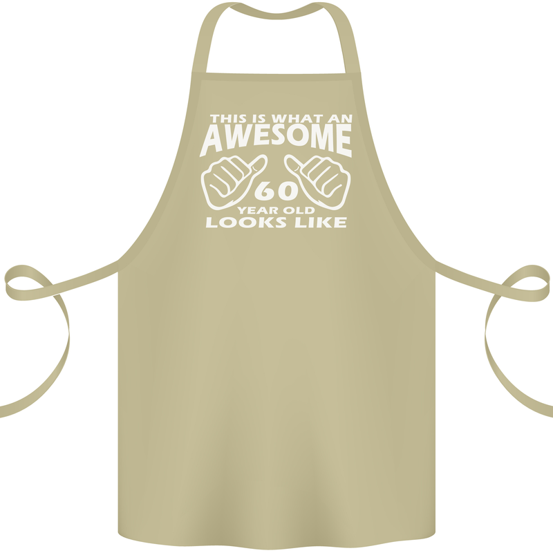 60th Birthday 60 Year Old This Is What Cotton Apron 100% Organic Khaki