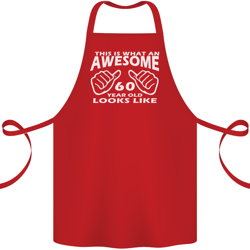 60th Birthday 60 Year Old This Is What Cotton Apron 100% Organic Red