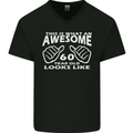 60th Birthday 60 Year Old This Is What Mens V-Neck Cotton T-Shirt Black