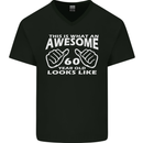 60th Birthday 60 Year Old This Is What Mens V-Neck Cotton T-Shirt Black