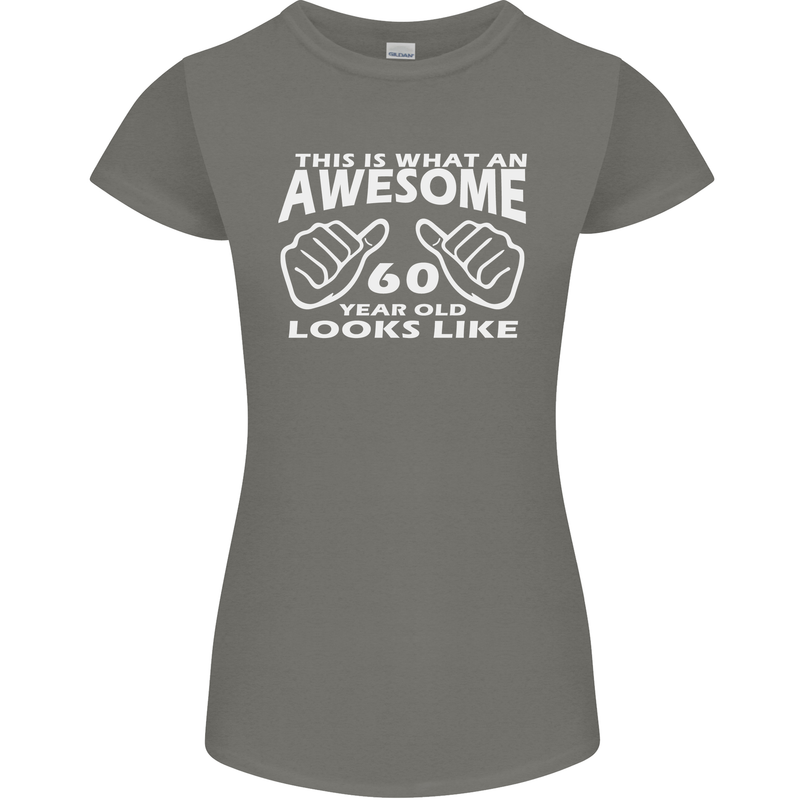 60th Birthday 60 Year Old This Is What Womens Petite Cut T-Shirt Charcoal