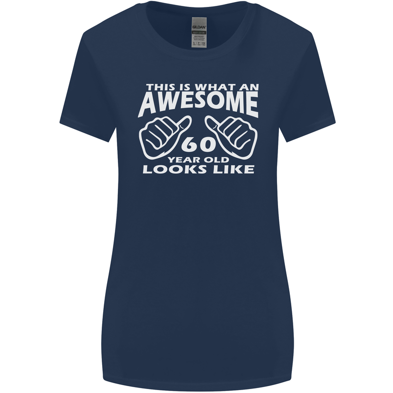 60th Birthday 60 Year Old This Is What Womens Wider Cut T-Shirt Navy Blue