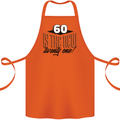 60th Birthday 60 is the New 21 Funny Cotton Apron 100% Organic Orange
