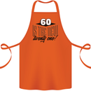 60th Birthday 60 is the New 21 Funny Cotton Apron 100% Organic Orange