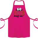 60th Birthday 60 is the New 21 Funny Cotton Apron 100% Organic Pink