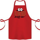 60th Birthday 60 is the New 21 Funny Cotton Apron 100% Organic Red
