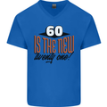 60th Birthday 60 is the New 21 Funny Mens V-Neck Cotton T-Shirt Royal Blue