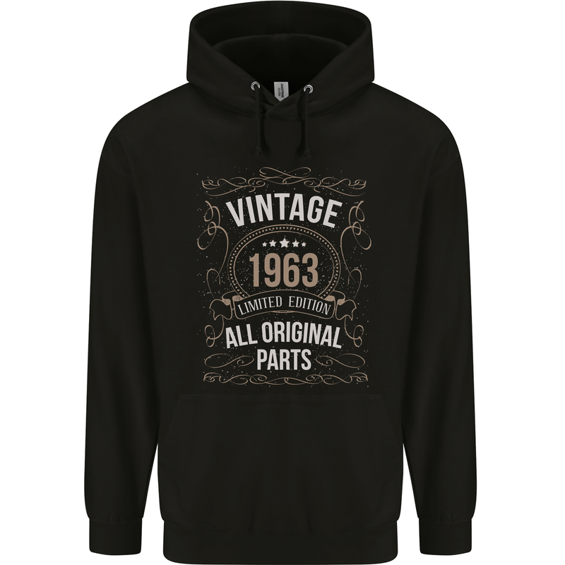 60th Birthday Limited Edition 1963 Mens 80% Cotton Hoodie Black