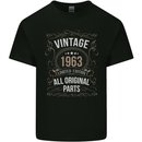 60th Birthday Limited Edition 1963 Mens Cotton T-Shirt Tee Top Black